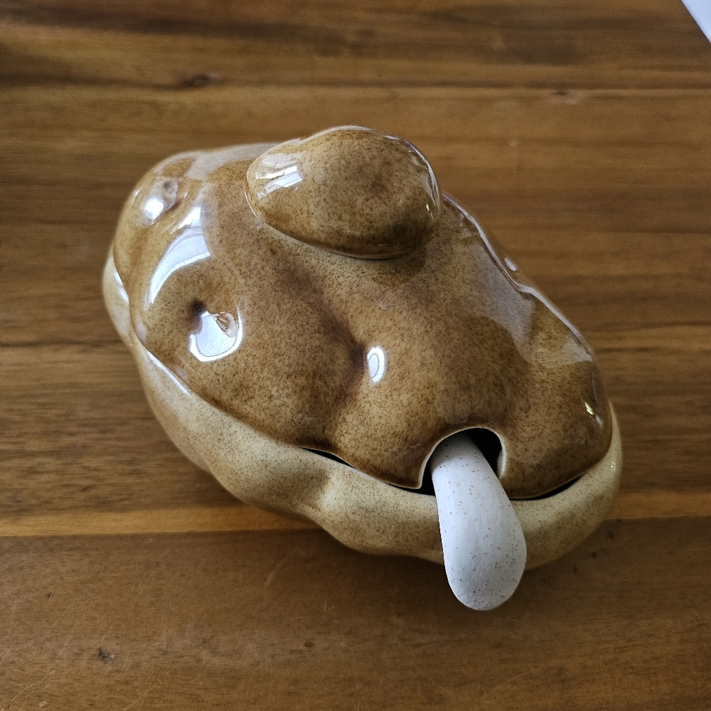 Potato Sour Cream Bowl Handmade 1996 Vintage Retro